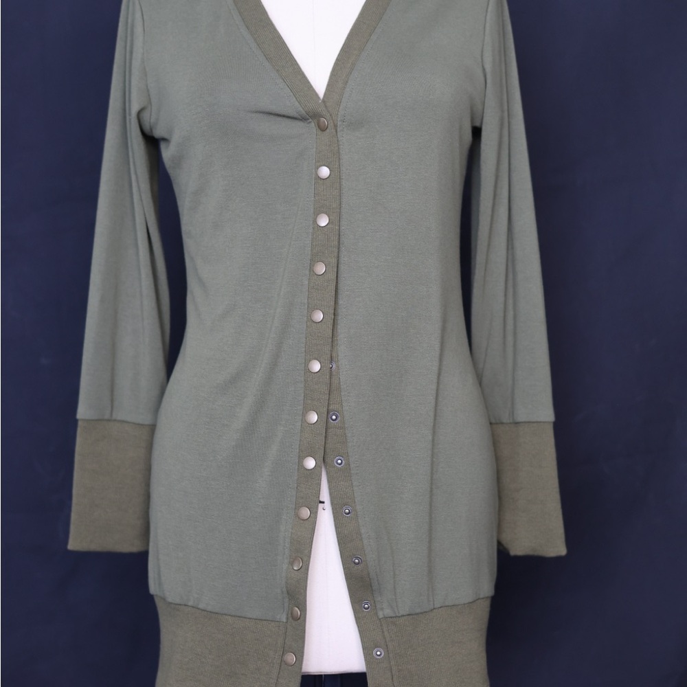 Olive Green Women's Sweater Cardigan